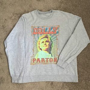 Distressed Dolly Parton Graphic Pullover